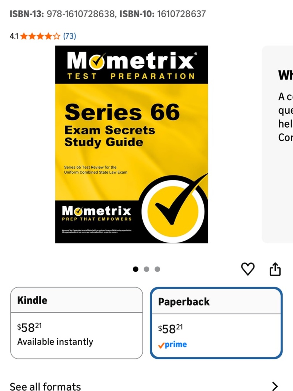 Mometrix Series 66 Exam Study Guide - Picture 2 of 2
